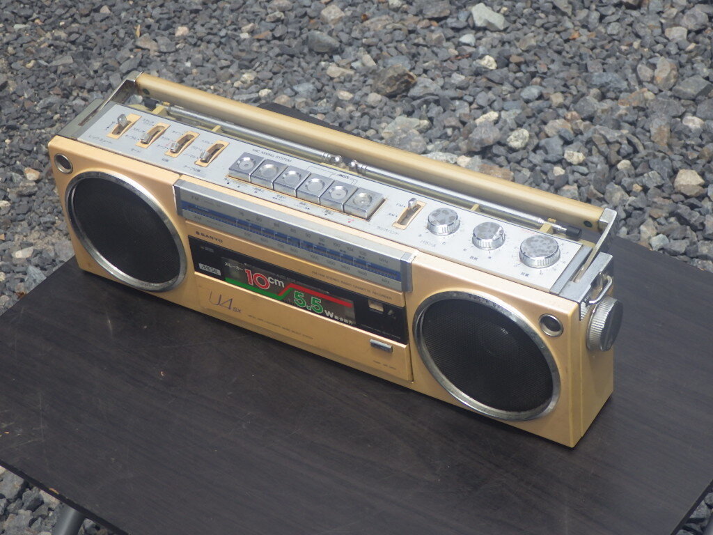 『サンヨー／SANYO　FM／AMラジオ付カセットレコーダー MR-U4SX』日本製 ワイドFM対応 ラジカセ 通電確認済