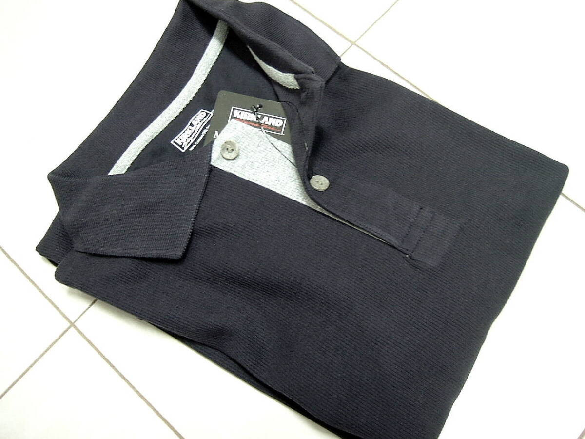 送料無料■新品 カークランド コストコ 紺半袖ポロシャツ 日本サイズL LL XL アメリカサイズM メンズ