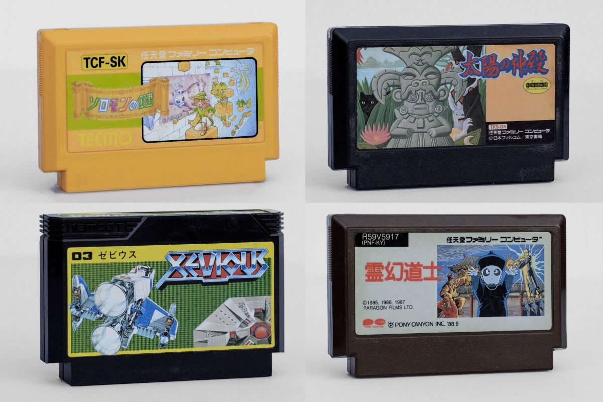 ★★★お得なファミカセ4本セット!!★中古良用★アラカルト4本セット★霊幻道士/ソロモンの鍵/太陽の神殿他★★★
