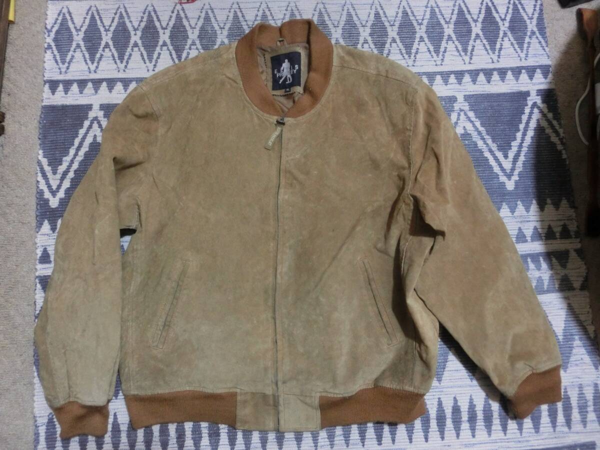 ELVIS PRESLEY エルビスプレスリー◆バックロゴ　ピッグレザー ジャケット ブルゾン ジャンバー/XL/薄いブラウン