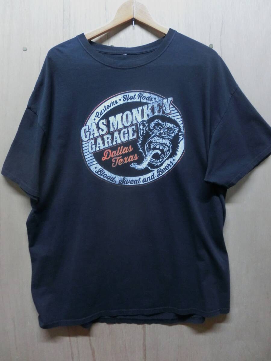 ヴィンテージ Tシャツ 半袖 XL？『ガスモンキー.ガレージ』ブラック/メンズ/古着/ビッグサイズ