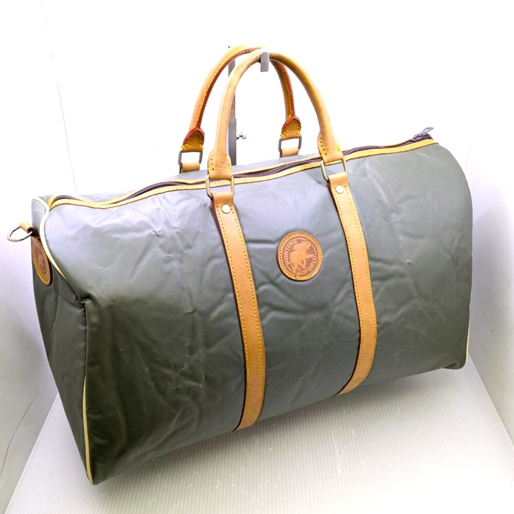 ハンティング・ワールド■HUNTING WORLD バチュー オリジン ダッフルバッグ ボストンバッグ グリーン ラージ■中古品