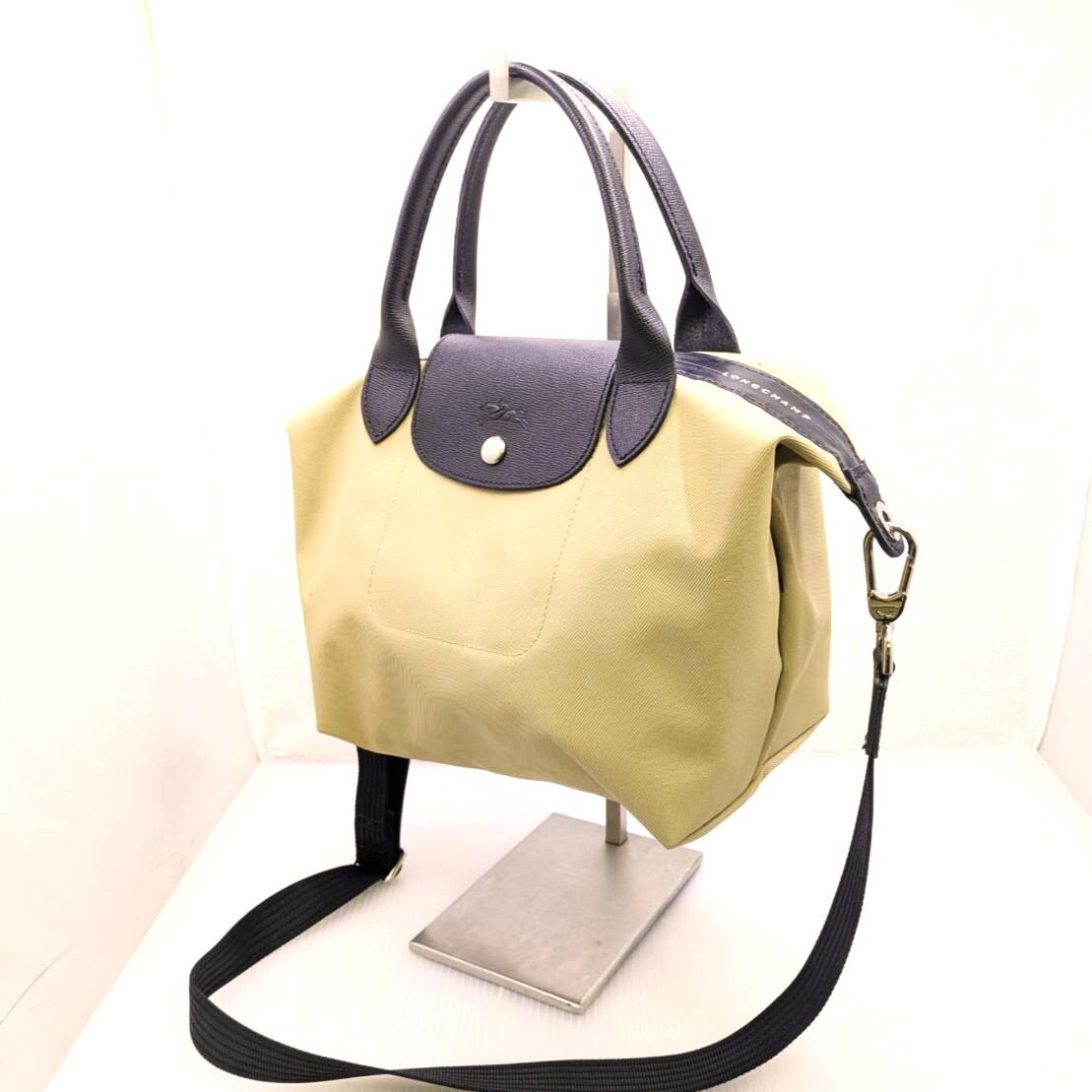 LONGCHAMP■ロンシャン ル プリアージュ エナジー トップハンドルバッグ 2WAY 軽量 クレイ ベージュ系■中古品