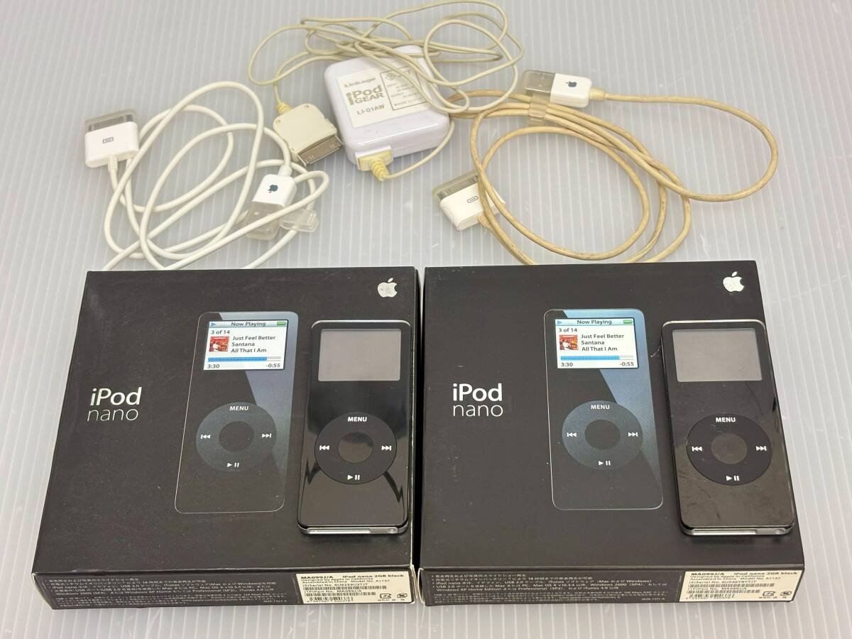 アップル■Apple iPod nano 2GB black (第1世代) 2点セット　Model No. A1137 ■動作未確認