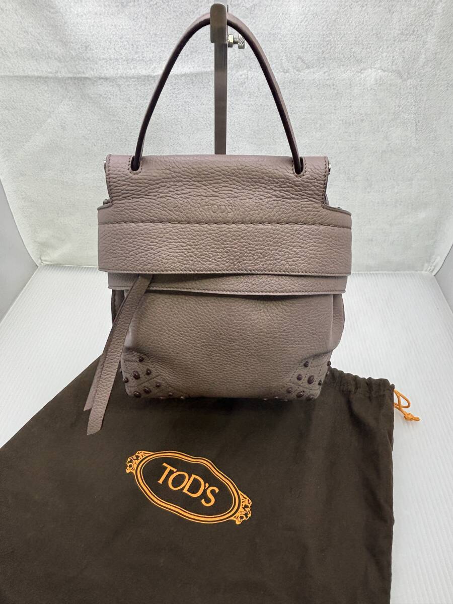 TOD'S■トッズ ウェーブ（Wave）ライン ミニバッグパック リュック ショルダー 3WAY レザー■中古品
