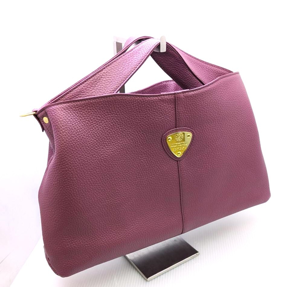 ATAO■アタオ chivy エルヴィ elvy ２WAY ハンド ショルダー バッグ 斜め掛け くり手 シボ革 レザー ボルドー系■中古品