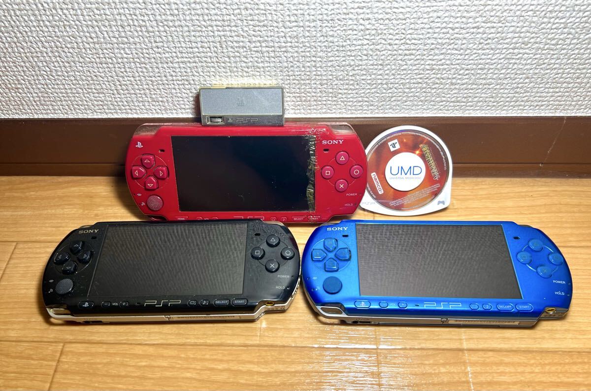SONY PSP-3000 2台 通電確認済/初期化済 PSP-2000 1個ジャンク品