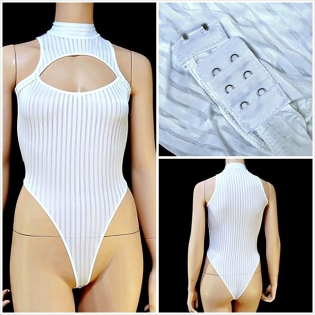 CE2-461☆//新品同様☆透け感やデザイン全てが超SEXY☆ハイレグボディブリファー*クロッチ開閉*※一番安価な送料はゆうパケット250円