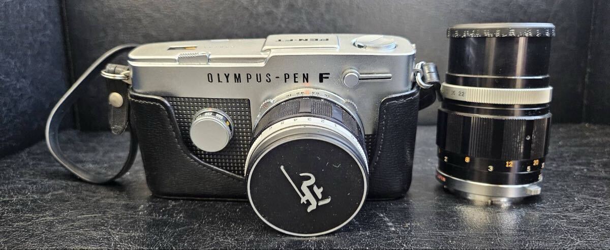 OLYMPUS PEN-F フィルムカメラ 40mm 100mm レンズ ジャンク 現状品 S-349