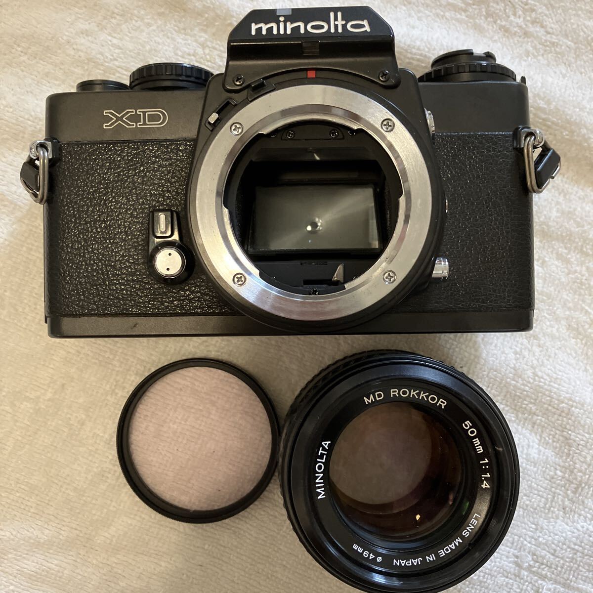 1円〜【動作未確認】MINOLTA XD ボディ MD ROKKOR 50mm F1.4 レンズセット まとめ セット　フィルムカメラ