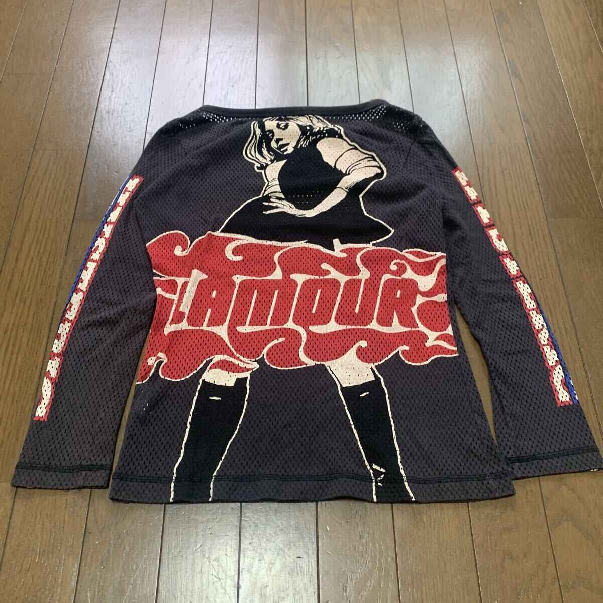 HYSTERIC GLAMOUR ヒステリックグラマー 長袖カットソー メッシュ ロンT ヒスガール 古着 y2k 平成 