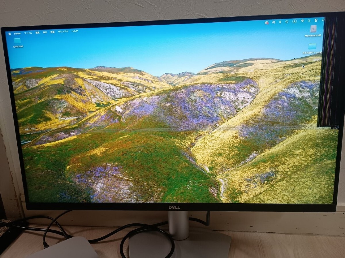 【ジャンク品】DELL IPS 非光沢 4Kモニター ディスプレイ 27インチ 表示不良あり フレームレス スタンド付き