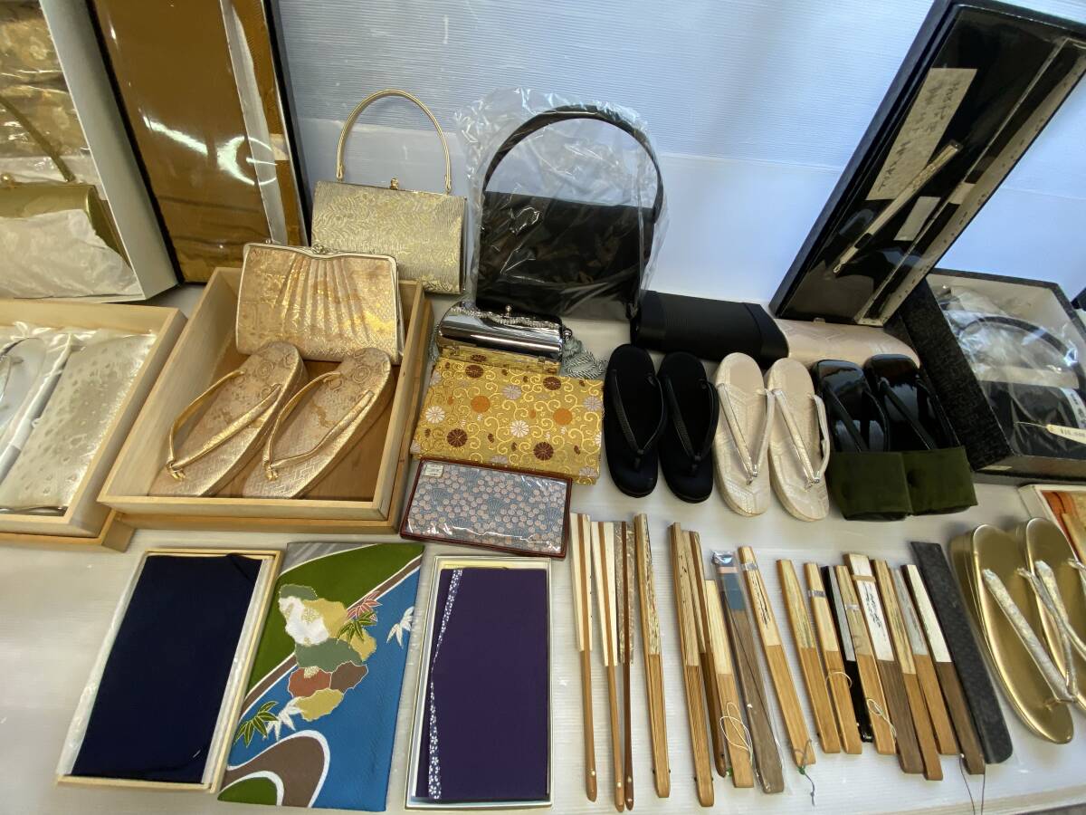 8/10★和装小物 まとめ売り 草履 扇子 鞄 など【中古/現状品】