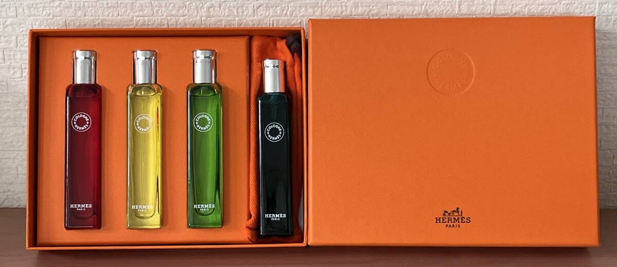 21675【ほぼ未使用】 HERMES エルメス コロン 4本 香水 フレグランス ミニボトル 15ml×4 箱袋有 現状品 自宅保管品 簡易包装で発送