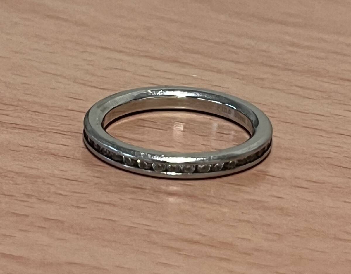 【1円スタート】Fine steel　ステンレス　リング　ラインストーン　＃9　レディース　中古品　保管品　包装無しでそのまま封入し発送