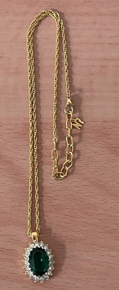 【1円スタート】NINA RICCI ニナリッチ ネックレス ラインストーン カラー石 ゴールド系 レディース 中古品 透明チャック袋に入れて発送