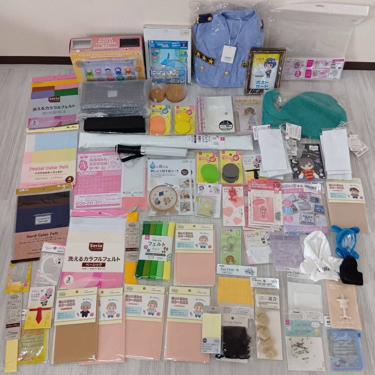 未使用品 推し活 縫い活 素材 用品 大量おまとめセット ぬいぐるみ衣装 ぬい活カラーフェルトコスプレ缶バッジ フェルトぬい活ホビークロス