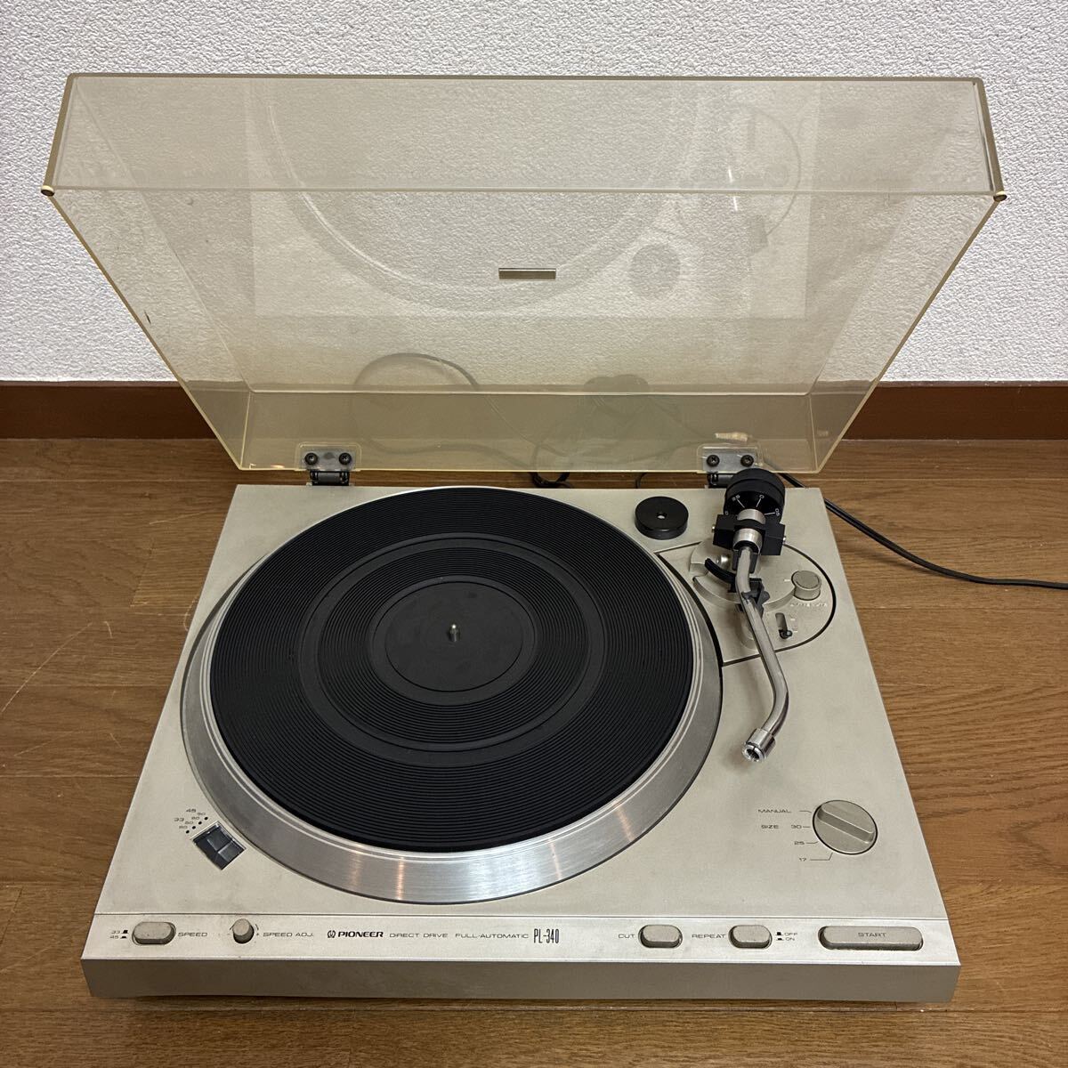 Pioneer パイオニア PL-340 ダイレクトドライブ フルオート レコードプレーヤー DRIVE DIRECT 通電・回転のみ確認 動作未確認 ジャンク
