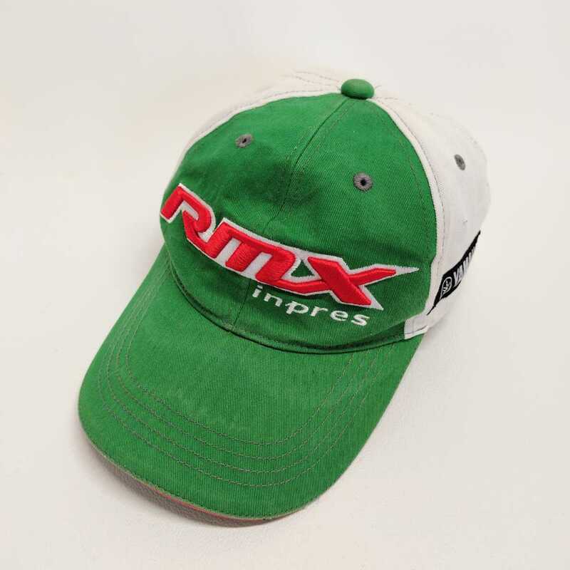 Rmx inpres YAMAHA ヤマハコットンキャップ 帽子　グリーン　ホワイト　フリーサイズ