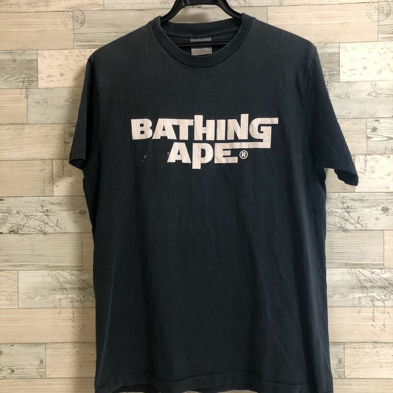 希少 初期 A BATHING APE BAPE アベイシングエイプ BAPE HEADS SHOW 2002 プリント ロゴ 半袖Tシャツ