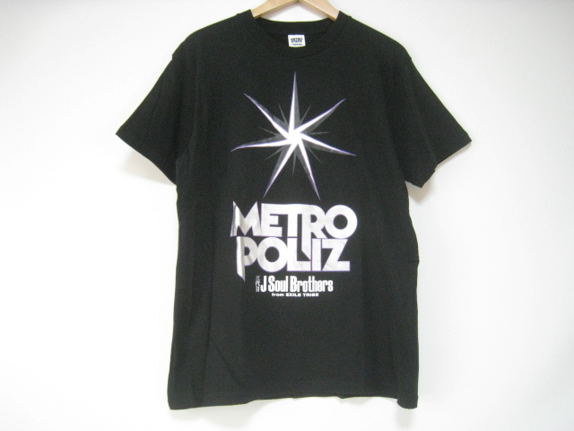 三代目 J Soul Brothers ジェイソウルブラザーズ ツアー ライブ グッズ トップス Tシャツ 半袖 丸首 黒 ブラック Mサイズ METRO POLIZ