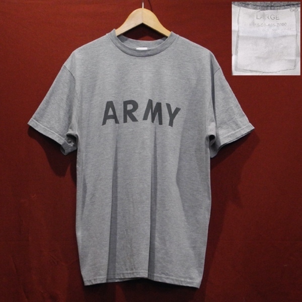ARMY 90's 軍物 プリント ロゴ Tシャツ グレー L サイズ