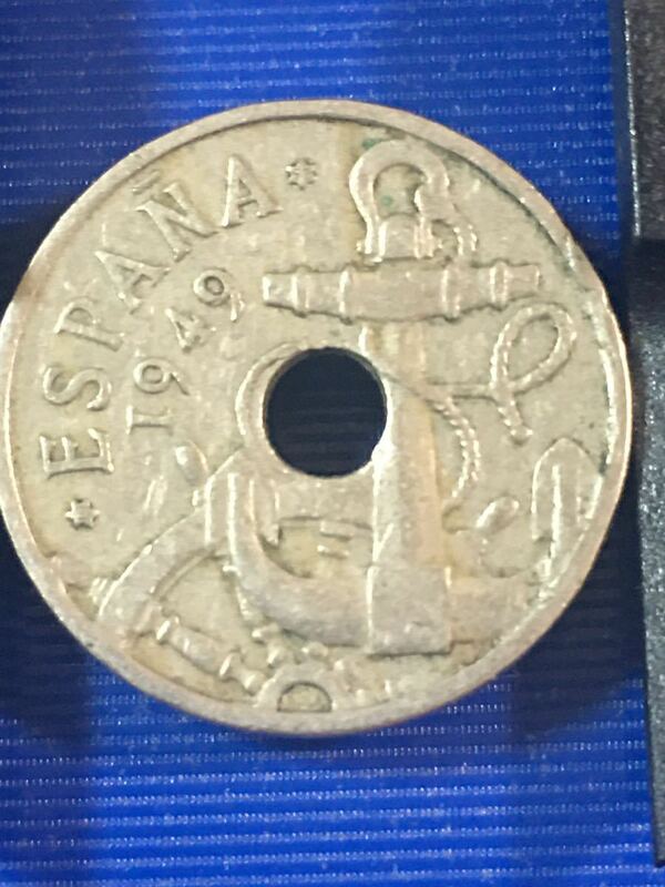 ◆スペイン◆５０センティモ硬貨 1949年【アンカー】ESPANA 希少
