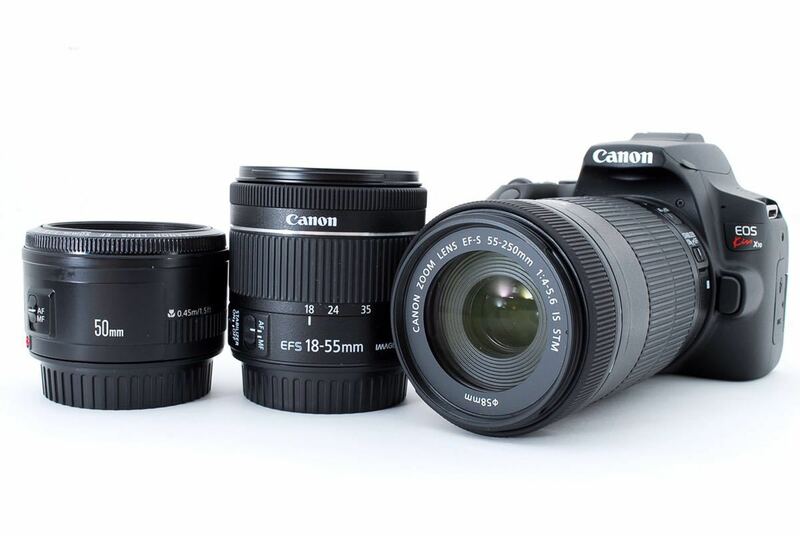 canon kiss x10 準&望遠&単焦点トリプルレンズセットEF18-55mm1:4-5.6 IS STM、EF 55-250㎜1:4-5.6 IS STM、EF 50㎜1:1.8 II