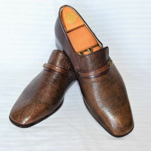 ★★LANVEL ★ 高級感ある光沢、品格あるブラウンのレザーシューズ革靴 ２６