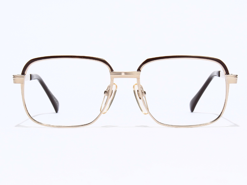 TITAMIC 純チタン ゴールド サーモントブロー カットリム ヴィンテージ 小さいサイズのメガネ 28