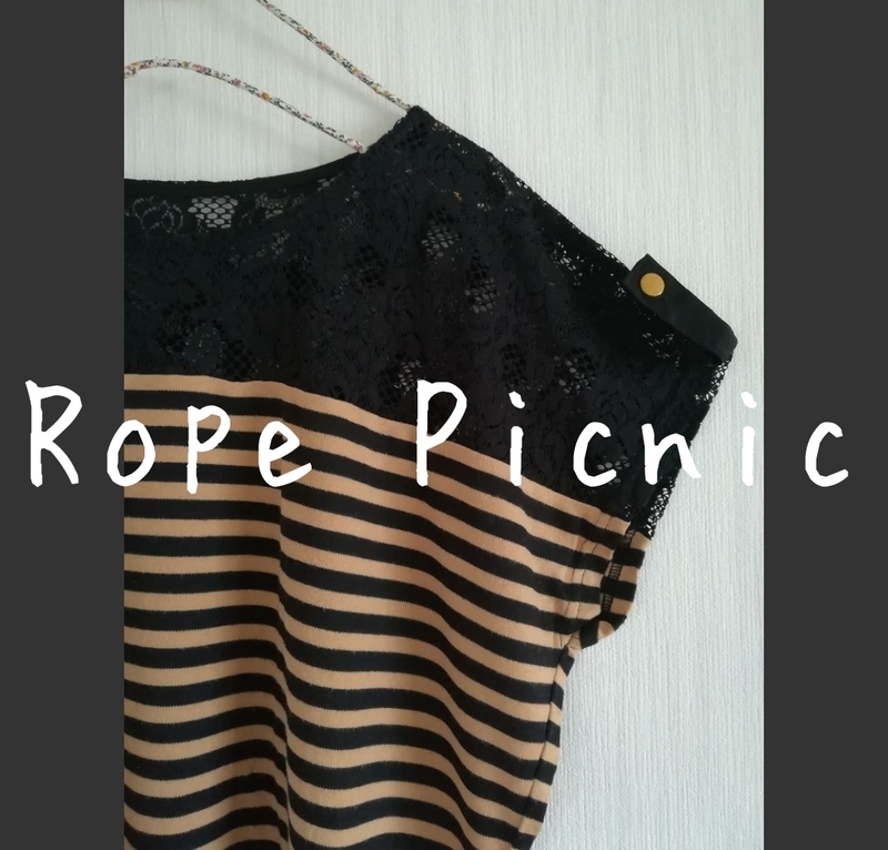 Rope Picnic　ロペピクニック　黒レース　ボーダー　ニット