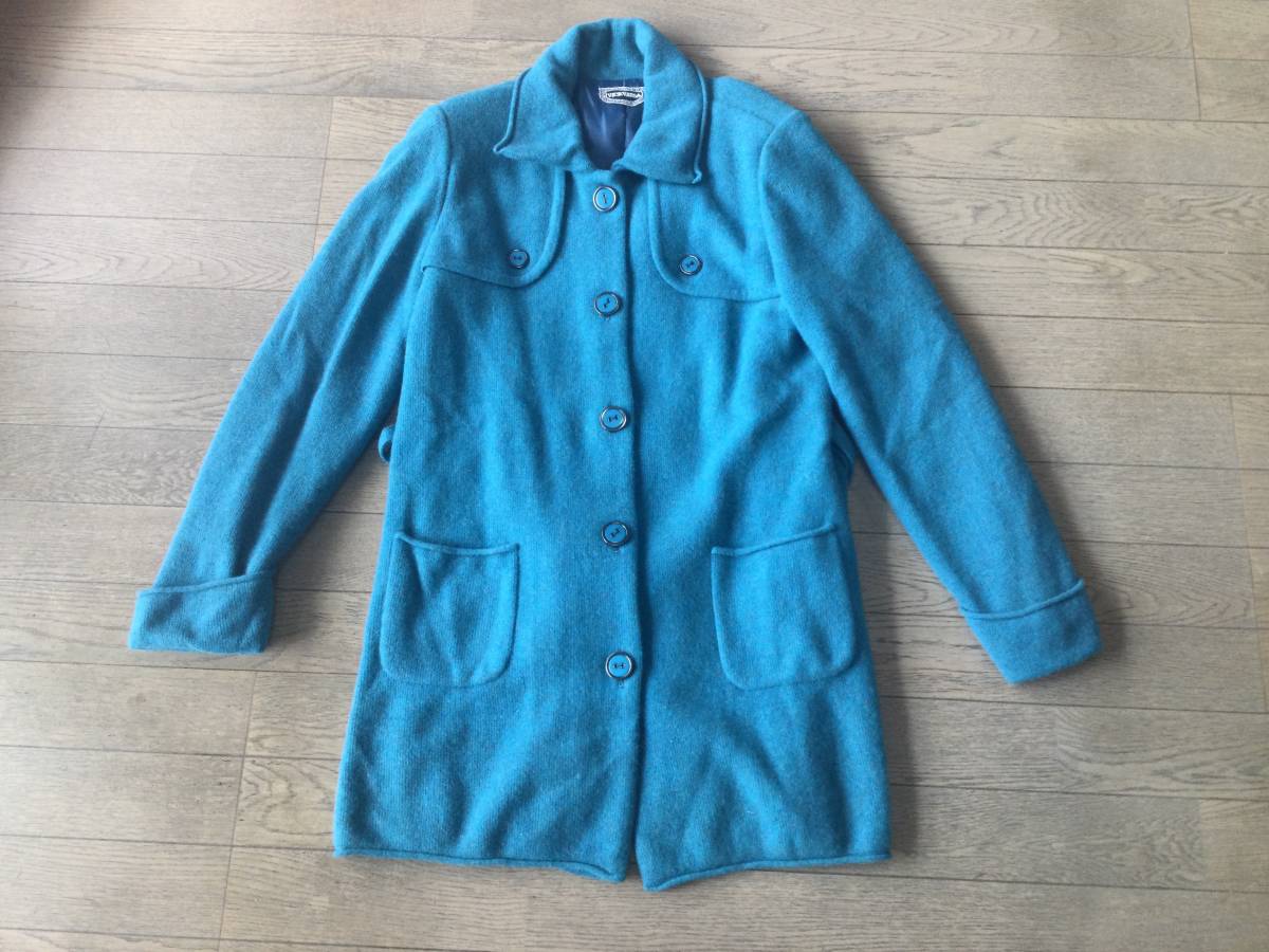 VICE VERSA バイス バーサ　デザインコート　ダークブルー 　４０　ウール55%・アンゴラ17%・ウール13%　