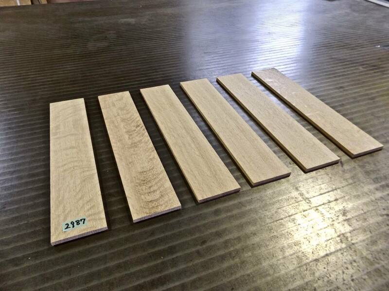 タモ トラ杢　目の細かい綺麗な木目です （280×54×5）mm 6枚 無垢一枚板 送料無料 乾燥済み [2987] 材料 木材 薄板 板 たも