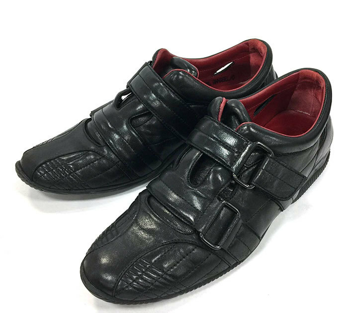 ▼【BALLY】バリー ANABEL レザー ベルクロ ウォーキングシューズ ブラック サイズ35 1/2E レディース シューズ 靴 RA5089