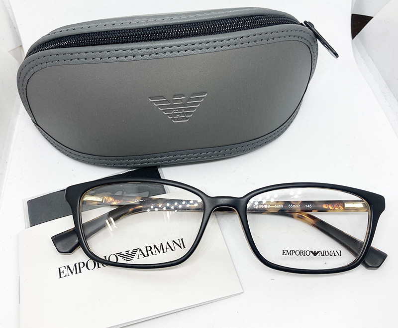 EMPORIO ARMANI エンポリオ・アルマーニ 正規品 眼鏡フレーム EA3048D-5269 黒縁 マットブラック / ハバナ 新品 バネ丁番 度付き加工可