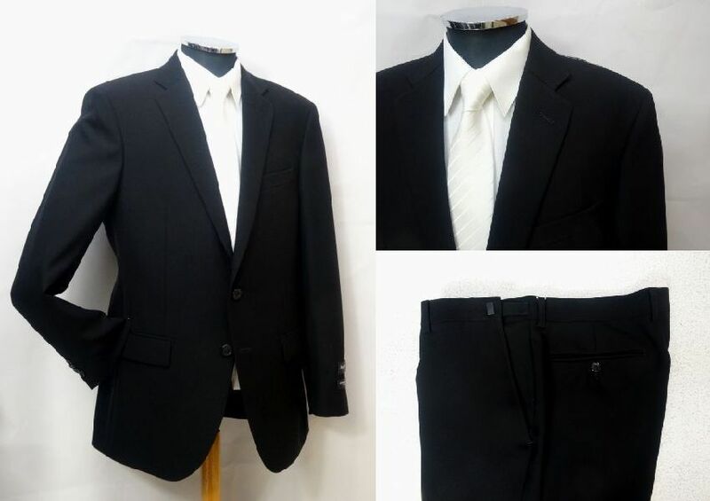 【シングル礼服】２釦ノータック・AB-3・AJ付き・Super100's・NIKKE・ハイグレード仕様・超黒