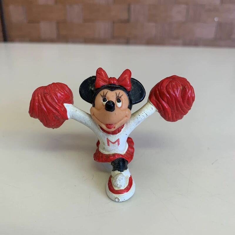 【希少】ミニーマウス チアリーダー フィギュア 香港製 ヴィンテージ レトロ アンティーク Walt Disney Minnie Mouse