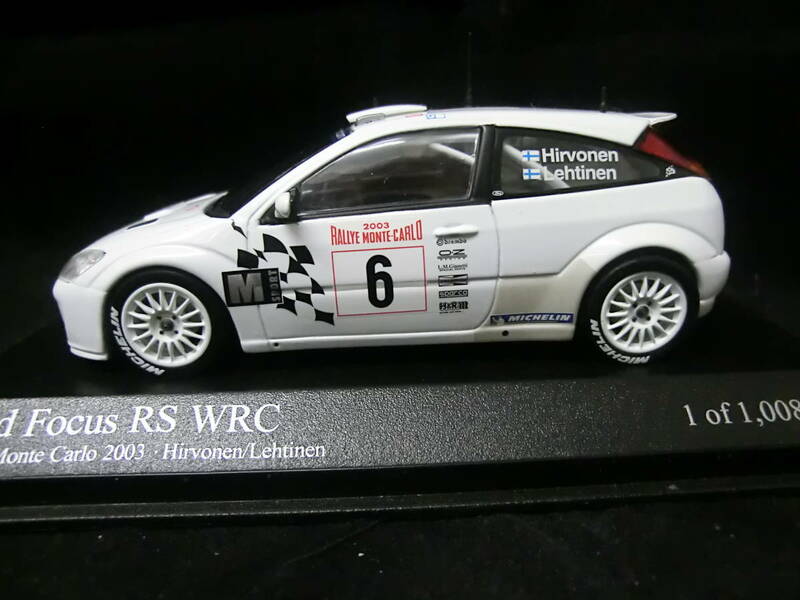 1/43　フォード　フォーカス　RS　WRC　モンテカルロラリー　2003　＃6　M.ヒルボネン、