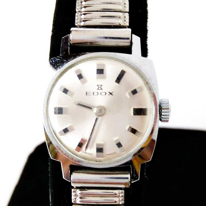 動作品 EDOX エドックス SWISS MADE スイス時計 アンティーク レディース腕時計 機械式 手巻き式 稼働品 n431