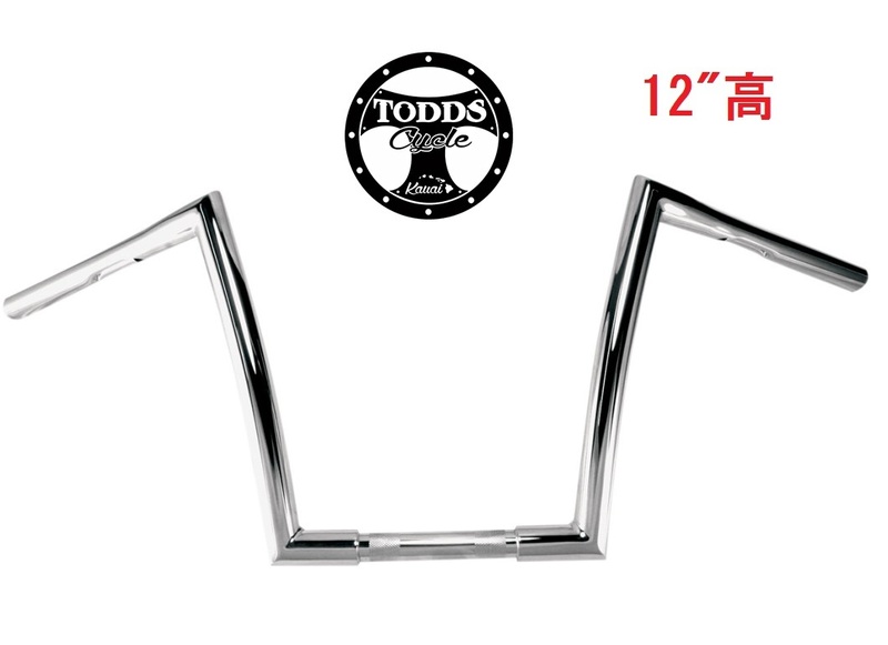 Todd's Cycle トッズサイクル 12”高 1 1/4 ハンドルバー クローム 検 ソフテイル FXSB FLSTF ダイナ FXDL ロードキング RSD アレンネス 