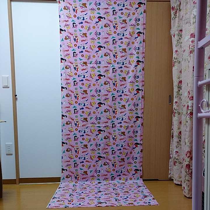◎セーラームーン★生地 約260cm×約90cm 布 はぎれ ピンク 当時物 バンダイ グッズ