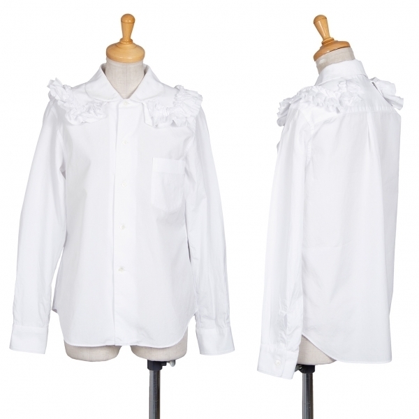 コムデギャルソンCOMME des GARCONS フリルつけ襟付きラウンドカラーシャツ 白XS 【レディース】