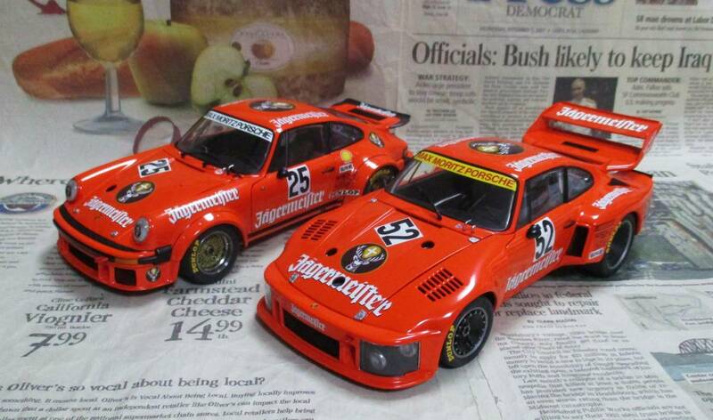 ★激レア絶版★EXOTO*1/18*1976 Porsche 934 RSR / 935 Turbo Jagermeister Gift Set*ギフトセット≠BBR