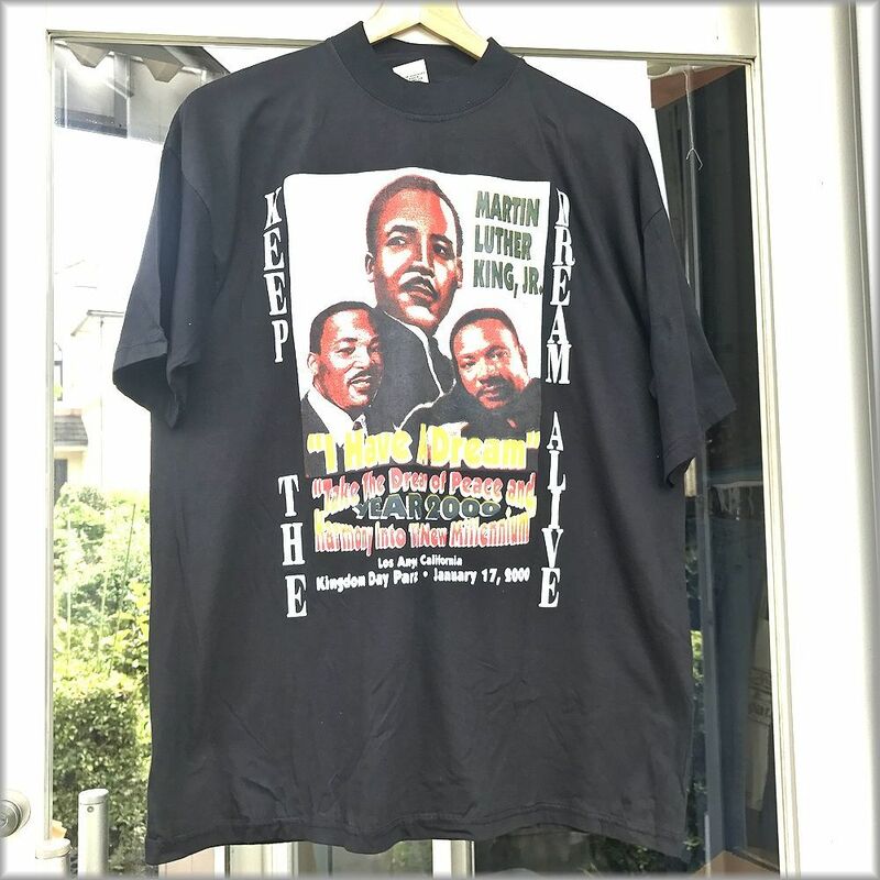  ★キング牧師　2000 00s　デッドストック　Tシャツ　size XXL　ブラック★検 ビンテージ 90s Martin Luther King Jr 黒人 偉人