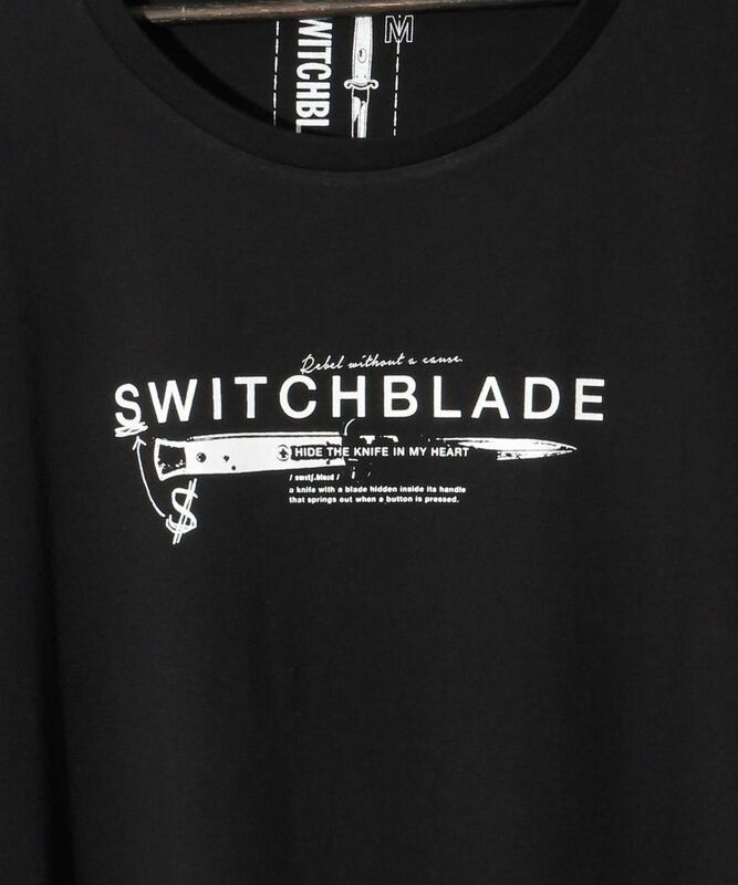 新品 ■完売品■ SWITCHBLADE スイッチブレード KNIFE&LOGO TEE ロゴ & ナイフ Tシャツ Lサイズ HYDE L'Arc SWITCH BLADE Roen if six