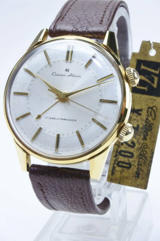 ☆☆☆☆☆ 未使用品 １９６3年製名機 シチズン 4H アラーム 17石 手巻き紳士腕時計　 CGP20M 　美品