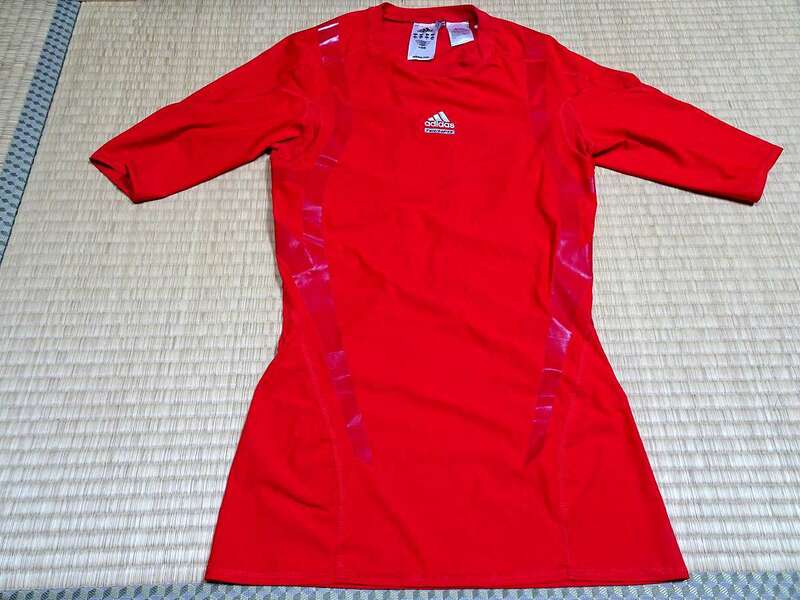 アディダス adidas サッカー トレーニング コンプレッションウェア インナーシャツ 半袖 [サイズ: O /カラー: 赤系]