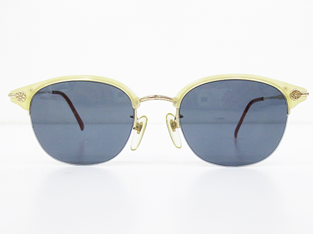 ∞【デッドストック】PERSON'S パーソンズ サングラス 7152 48[]19-138 コンビネーションフレーム ナイロール ベージュ ゴールド □H8