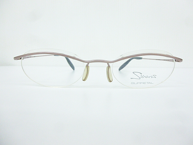 ∞【デッドストック】SWANS スワンズ 眼鏡 メガネフレーム SWF-104 337 52[]20-135 メタル ハーフリム ツーポイント ブラウン □H8