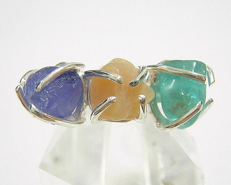 『3種類の原石』 デザインリング　指輪　アパタイト　タンザナイト　オパール